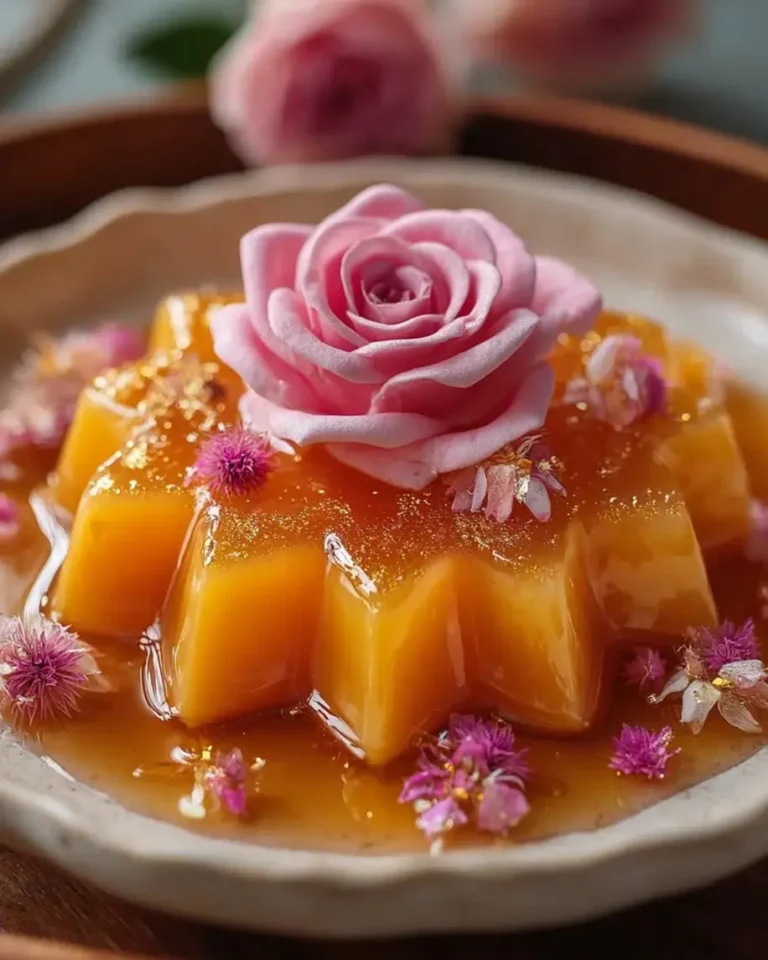 Stunning Mango Lychee Rose Gold Blossoms with Cream Heart