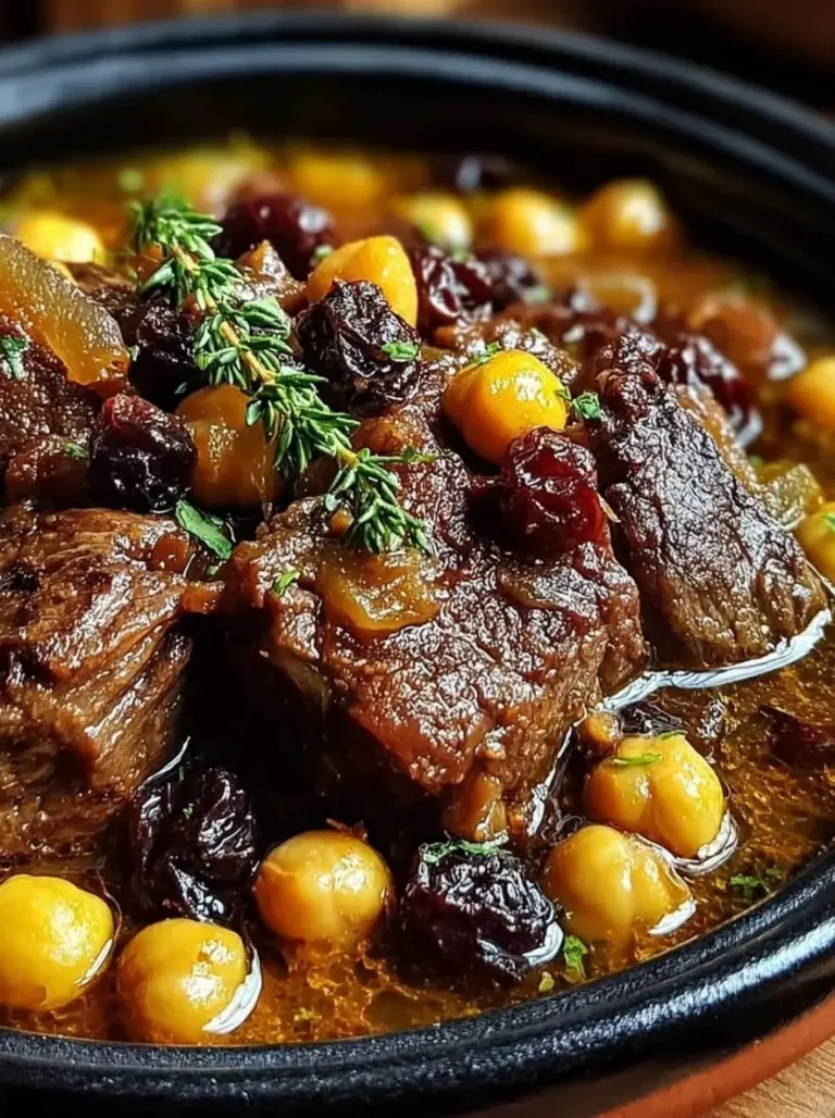 Moroccan Lamb Tagine with Sweet Prunes & Chickpeas