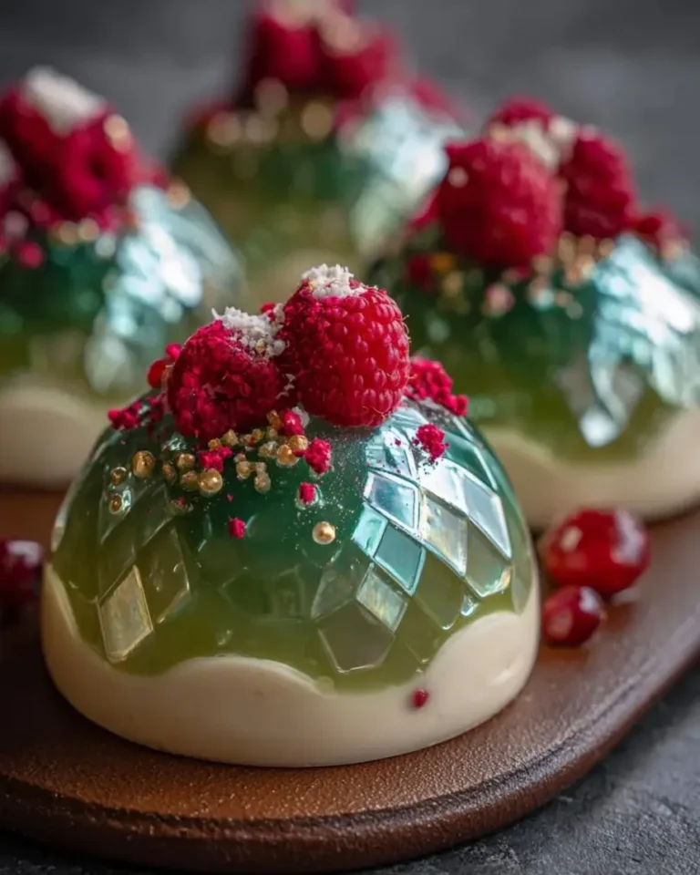 Elegant Roseberry White Chocolate Emerald Mirror Domes