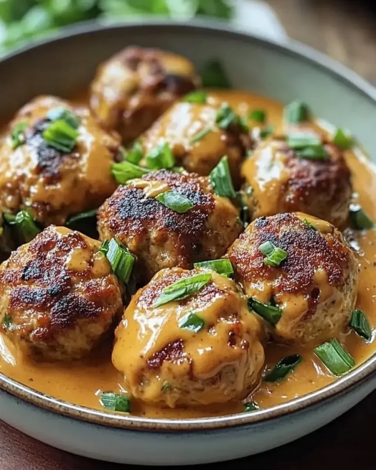 Thai Chicken Meatballs in Velvety Peanut Coconut Sauce