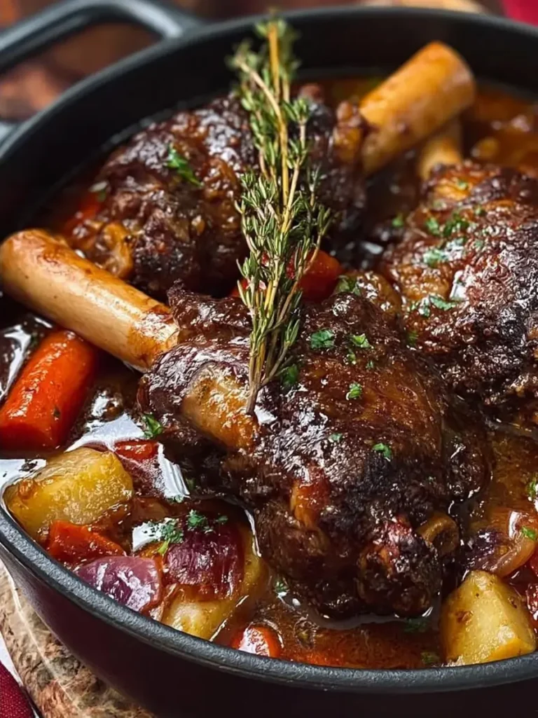 Fall-Off-the-Bone Lamb Shanks in Rich Herb-Infused Gravy