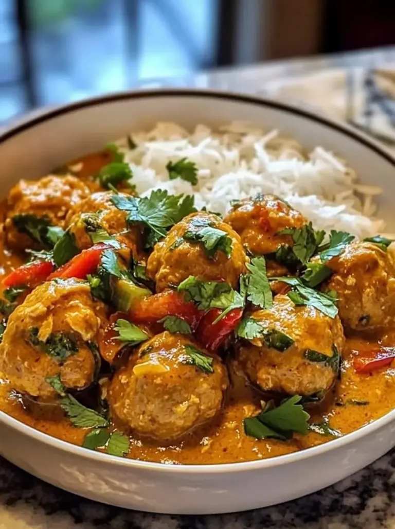 Fragrant Thai Coconut Curry Chicken Meatballs Recipe