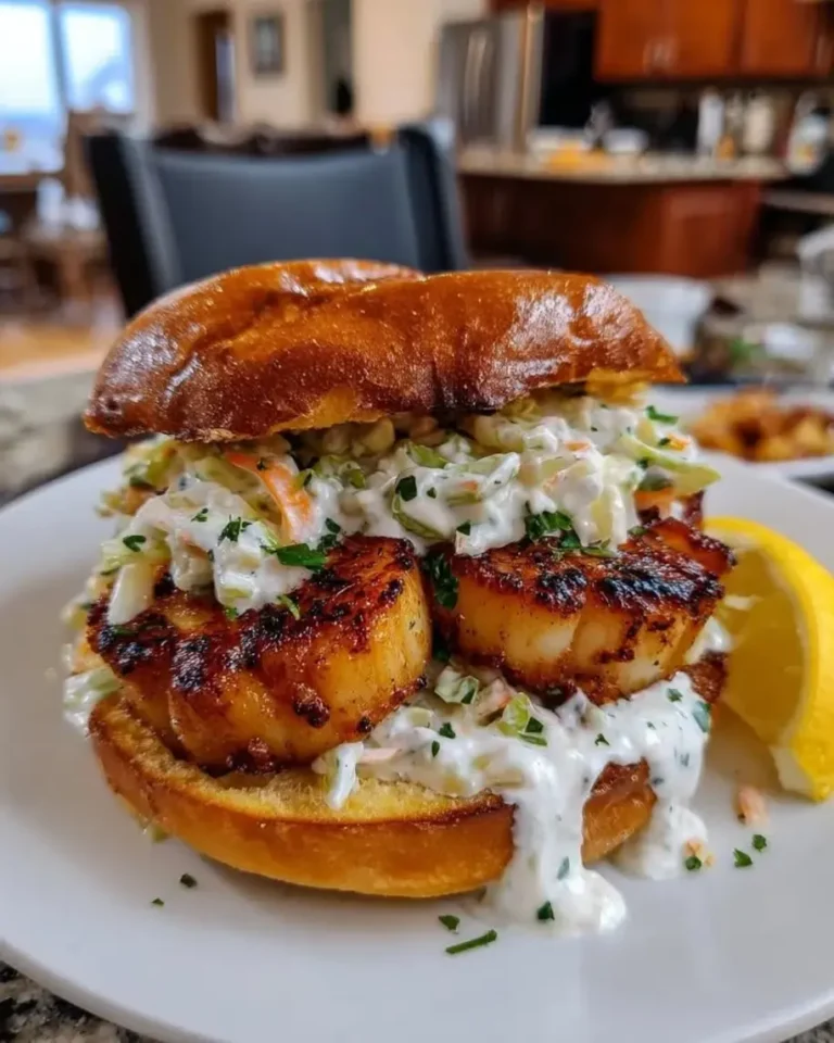Crispy Sheet Pan Scallop Sliders with Old Bay Crema