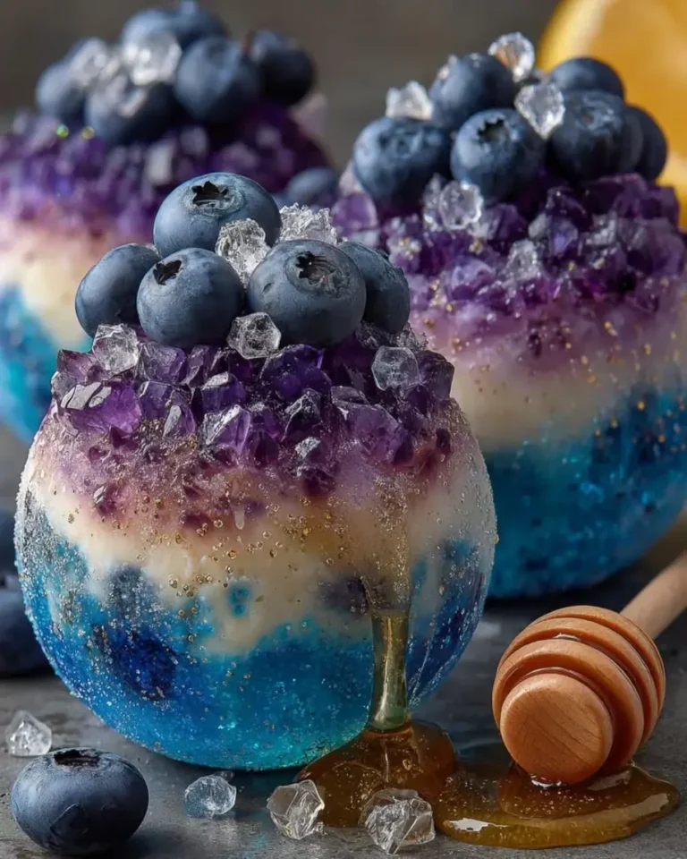 Aurora Lemon Blueberry Crystal Bombs with Cream Core