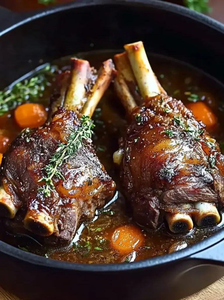 Braised Lamb Shanks Moroccan-French Rosemary Garlic Gravy