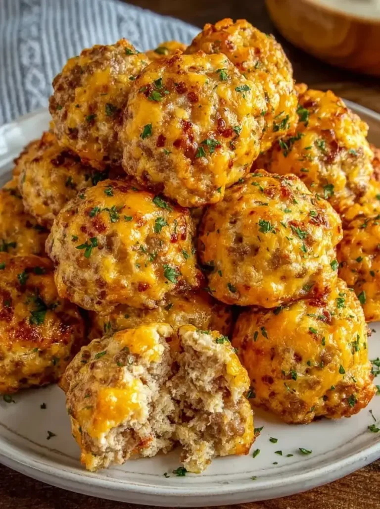 Crispy Buttery Garlic Cheddar Bay Sausage Bites
