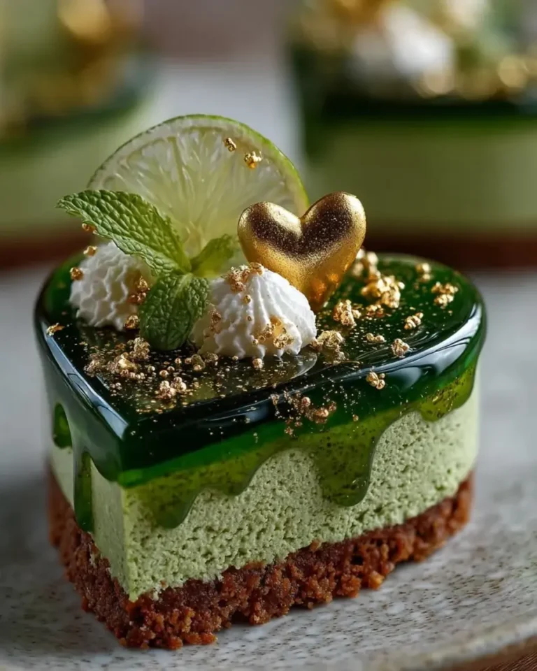 Emerald Lime Ginger Silk Hearts with Molten Gold Center