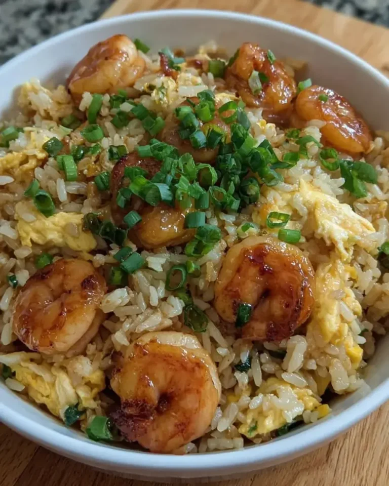 Keto Shrimp Fried Rice Bowl with Creamy Avocado Drip