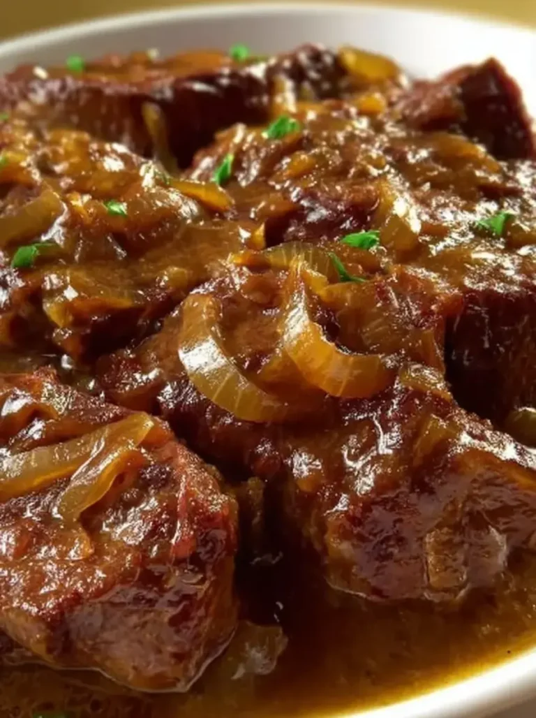 Rustic Braised Beef Stew with Sweet Caramelized Onions