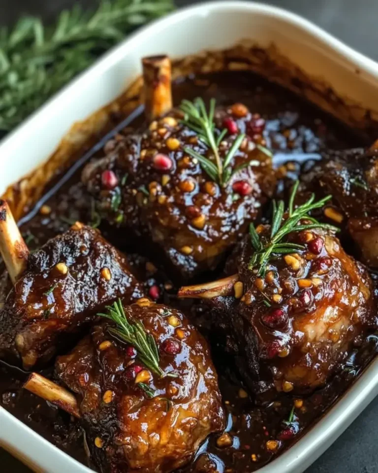 Fall-Apart Rosemary Lamb Shanks with Pomegranate Glaze