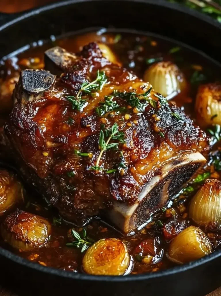 Sticky Sweet Miso Glazed Lamb Shanks with Spring Onions