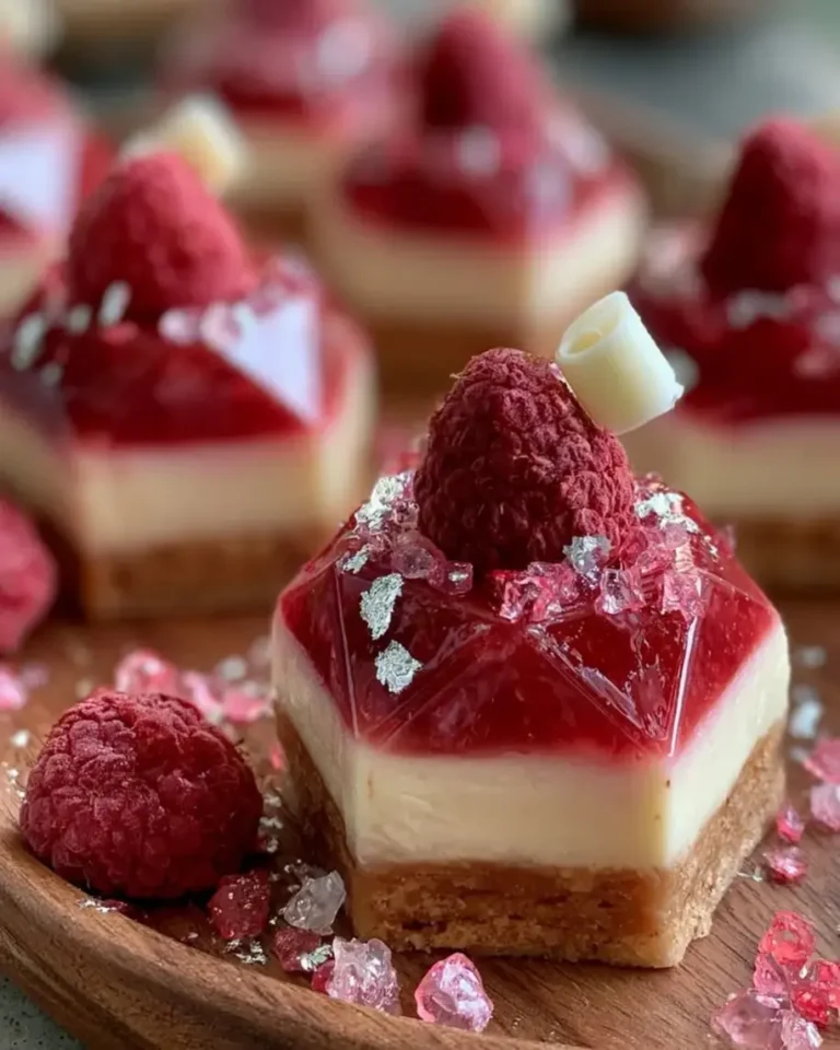 Diamond Raspberry Cheesecake Bombs with Crystal Glaze