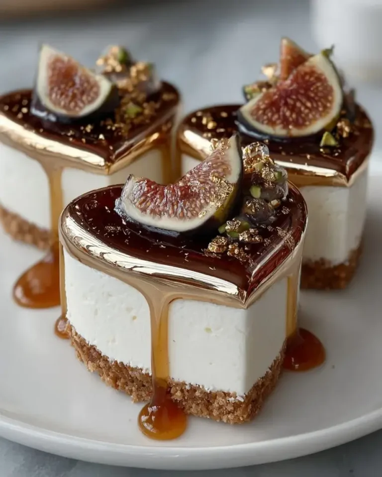 Honey Fig Mascarpone Hearts with Bronze Mirror Glaze