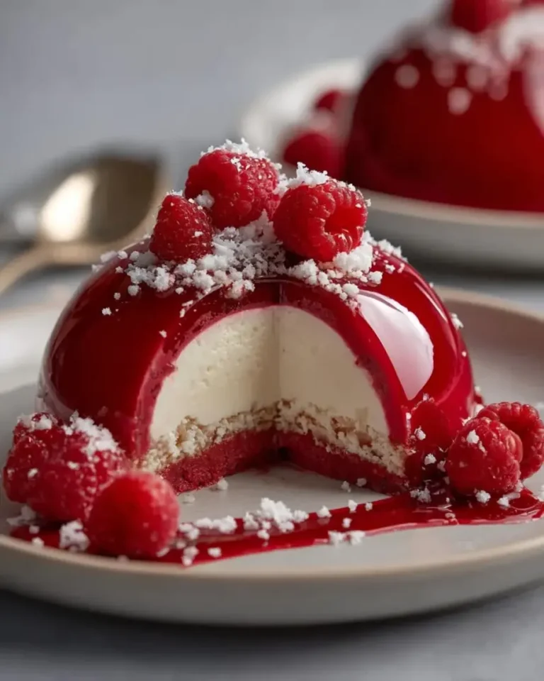 Stunning Ruby Raspberry Cheesecake Prism Domes Recipe