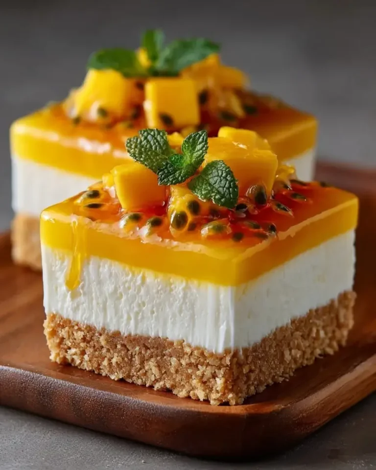 Mango Passionfruit Sunset Slices No Bake Tropical Bars