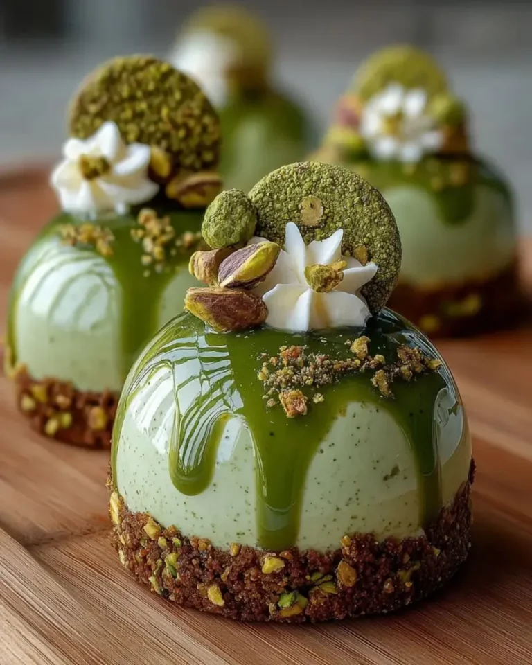 Perfect Emerald Matcha Pistachio Praline Domes