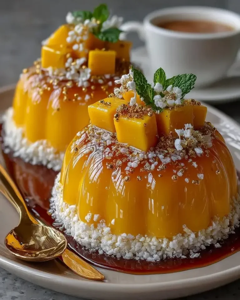 Golden Mango Cheesecake Domes with Crystal Glaze