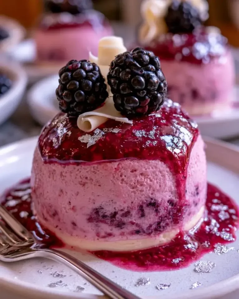 Midnight Blackberry Vanilla Mousse Bombs with Glossy Shine