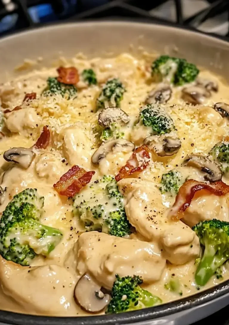 Creamy Garlic Butter Chicken Alfredo with Crispy Bacon