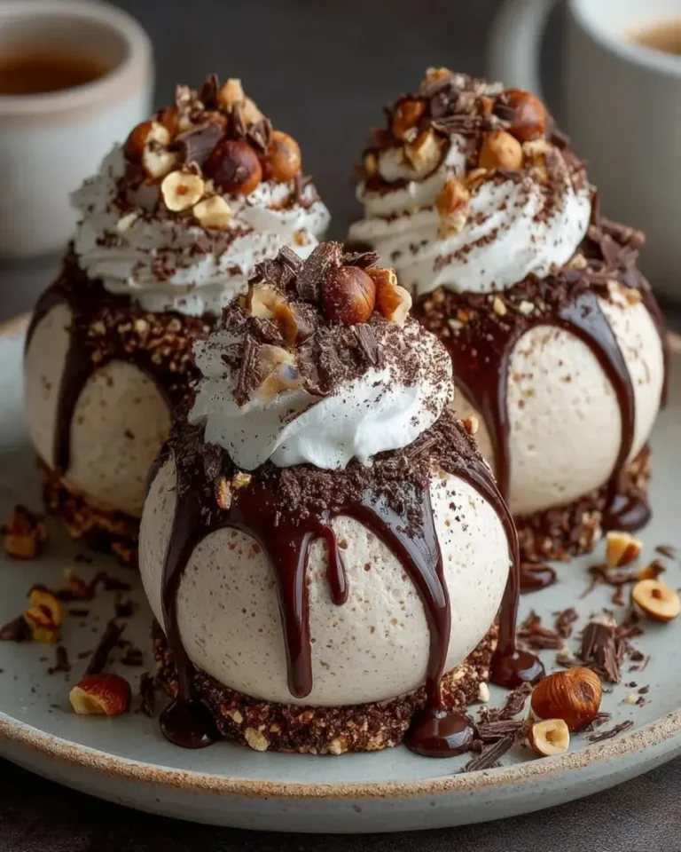 No-Bake Hazelnut Mocha Cheesecake Domes with Ganache