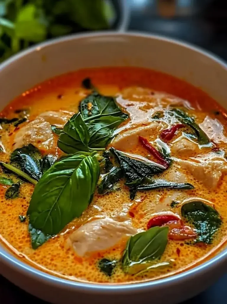 Fragrant Thai Coconut Chicken Soup with Fresh Basil