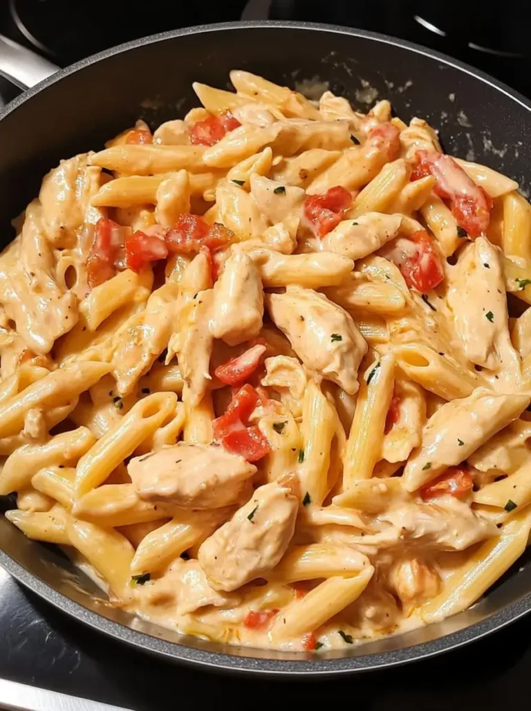 One Pot Creamy Roasted Red Pepper Chicken Pasta