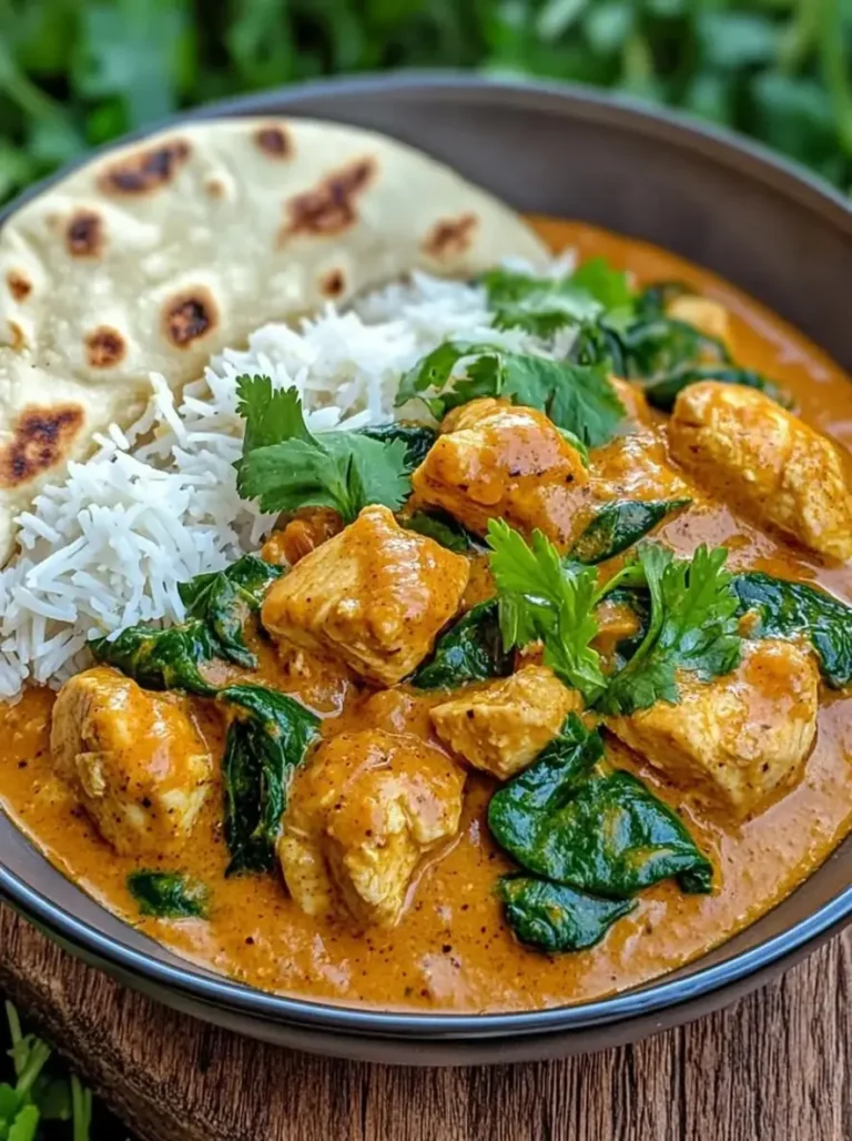 Cozy Slow Cooker Coconut Chicken Curry with Baby Spinach