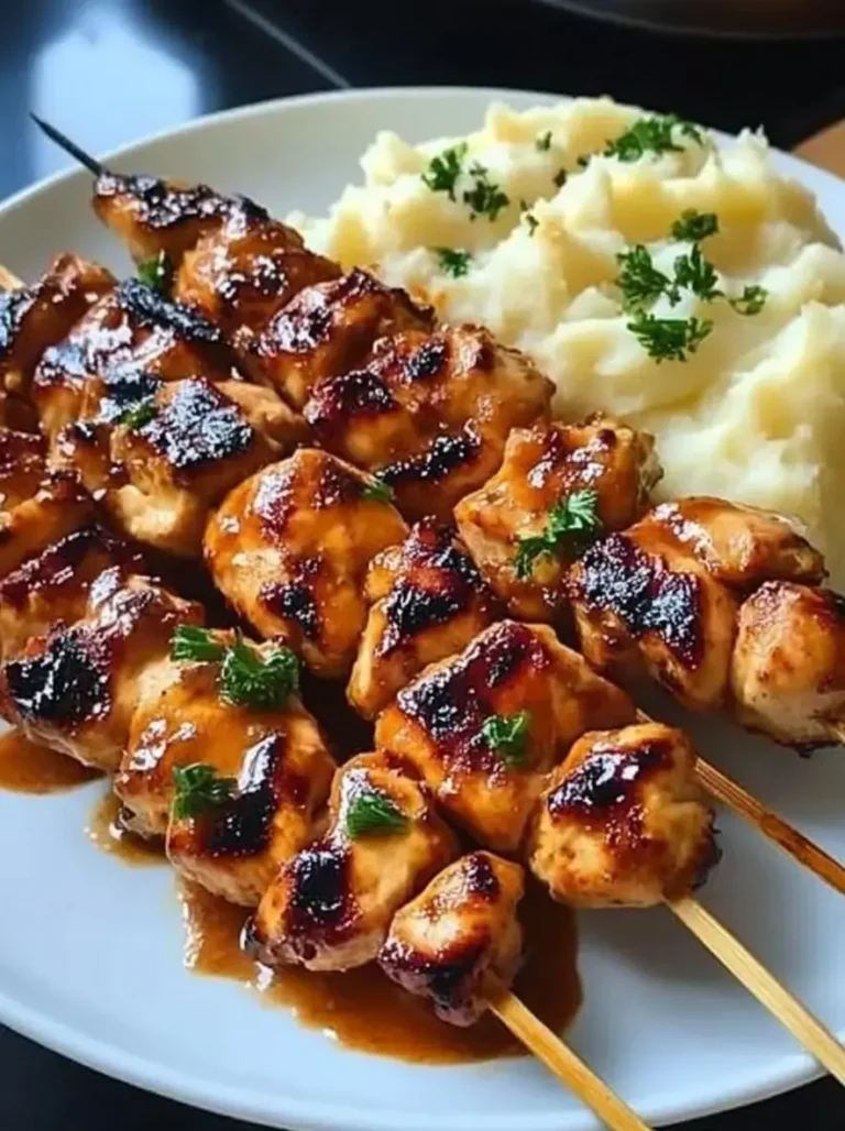 Bang Bang Chicken Skewers with Creamy Mashed Potatoes