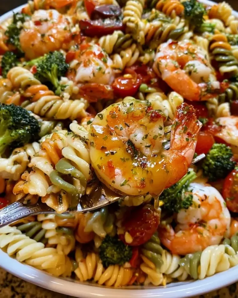 Mediterranean Shrimp Pasta Salad with Emulsified Dressing