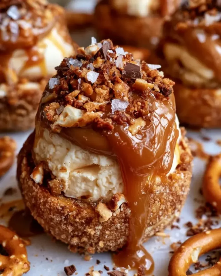 Easy No-Bake Salted Caramel Pretzel Cheesecake Bombs
