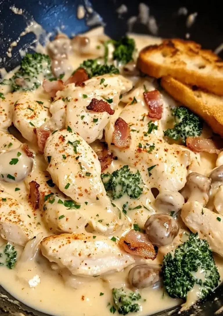 Spicy Garlic Butter Chicken Bacon Alfredo with Hot Honey