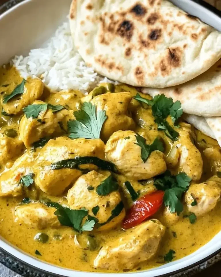 Creamy Coconut Lime Chicken Curry with Garlic Naan