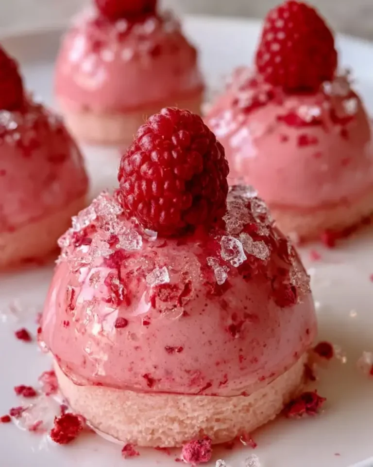 Raspberry Rose Glass Domes with Liquid Vanilla Center