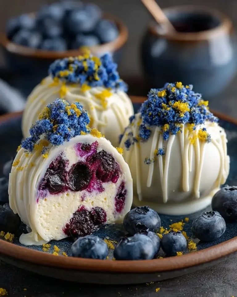 Blueberry Lemon Cheesecake Bombs – No-Bake Frozen Bliss