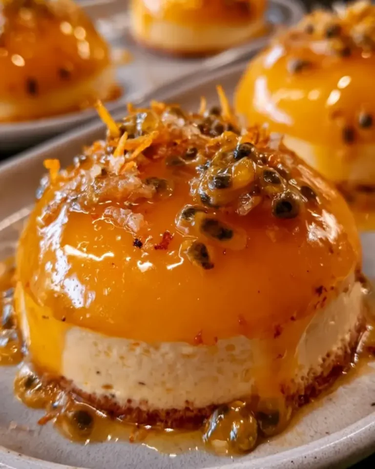 Passionfruit Orange Tropical Domes with Mirror Glaze