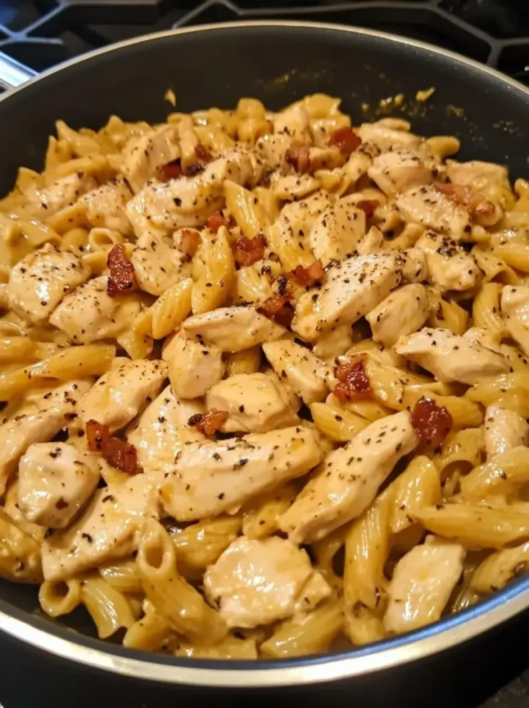 Creamy Honey Garlic Chicken Bacon Pasta