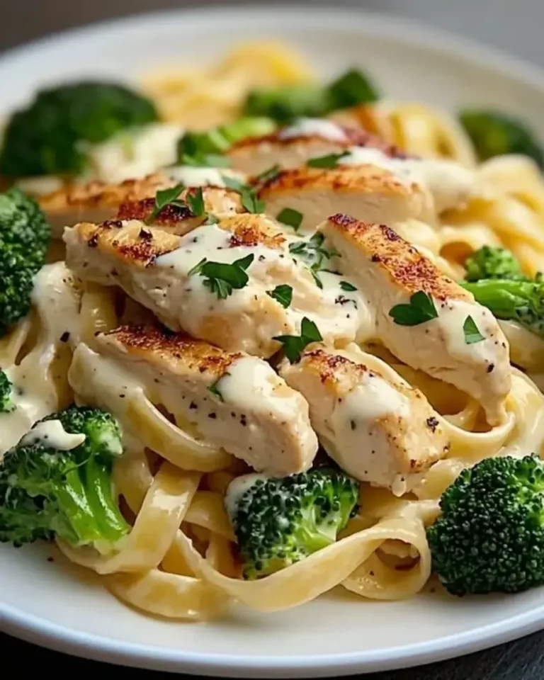 Creamy Garlic Parmesan Chicken Alfredo Fettuccine