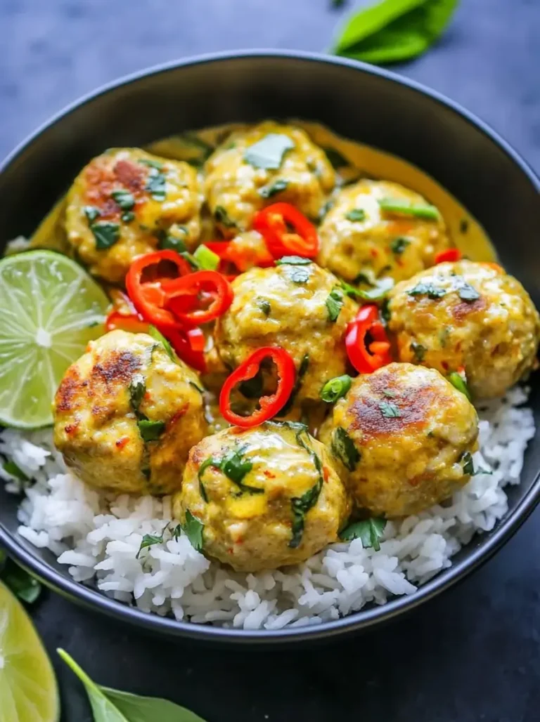 Golden Thai Coconut Curry Chicken Meatballs Recipe
