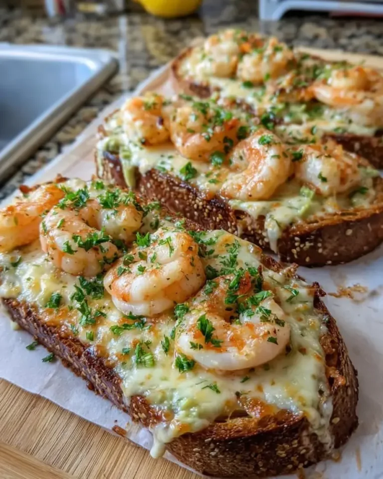 Easy Cheesy Garlic Shrimp Toasts Sheet Pan Appetizer