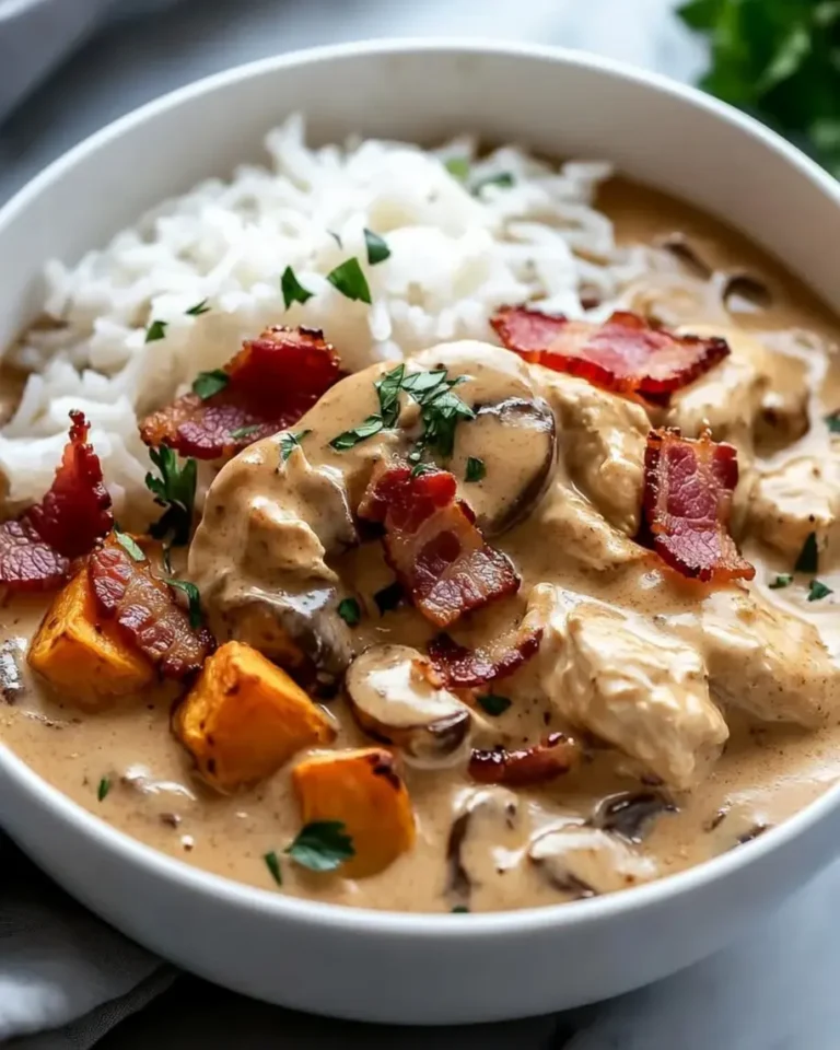 Moroccan-French Chicken Curry Bowl with Bacon & Sweet Potatoes