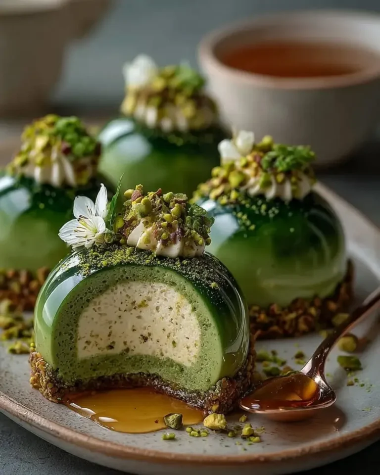 Show-Stopping Pistachio Liquid Core Domes Recipe