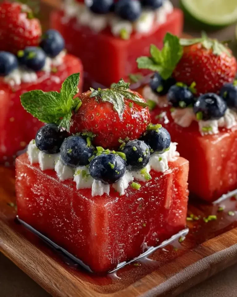 No-Bake Strawberry Watermelon Summer Bombs Dessert