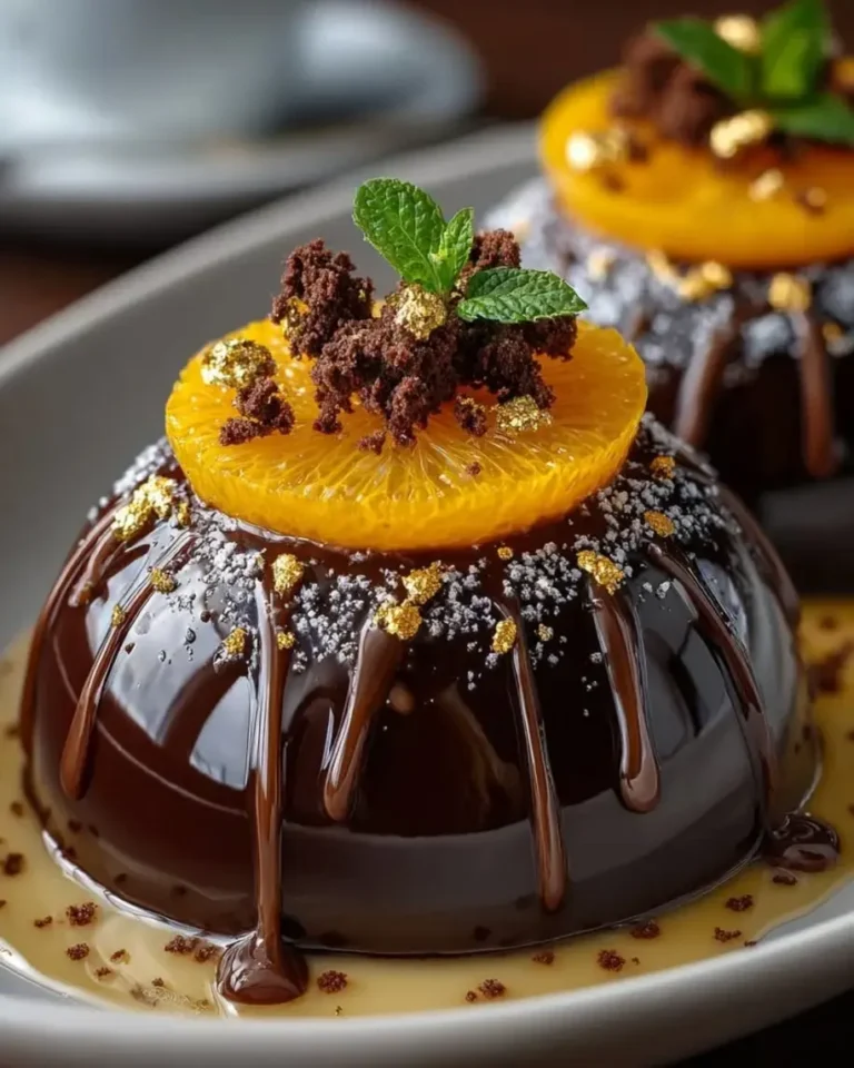 Showstopping Dark Chocolate Orange Mirror Domes