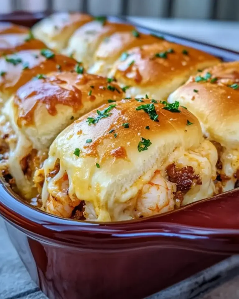 Cheesy Cajun Seafood Boil Sliders with Garlic Butter Glaze