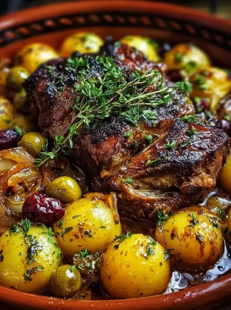 Moroccan Braised Lamb Neck Recipe with Lemon & Olives