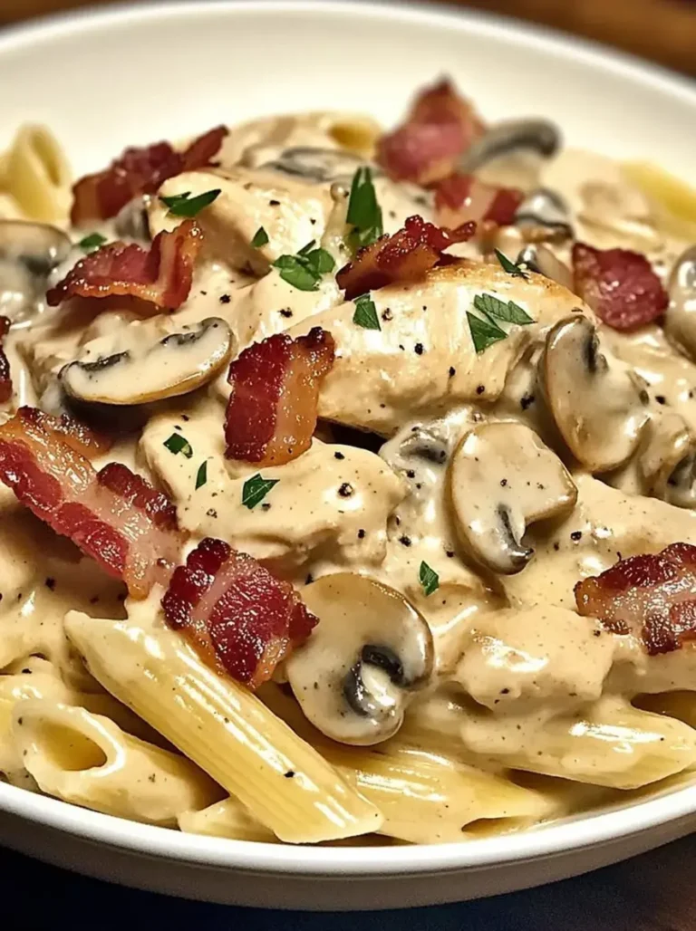 Creamy Chicken Bacon Mushroom Pasta in 40 Minutes