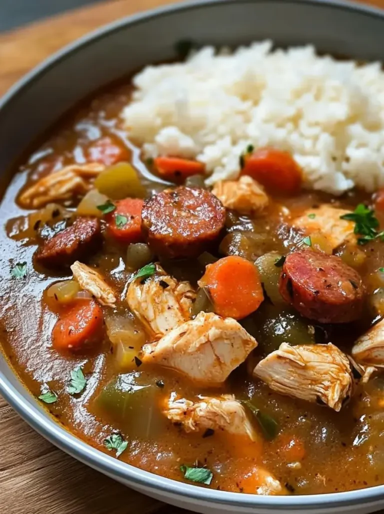 Authentic Cajun Chicken and Andouille Sausage Gumbo