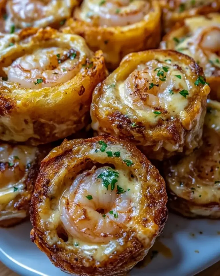 Creamy Garlic Shrimp Pinwheels with Golden Crispy Edges