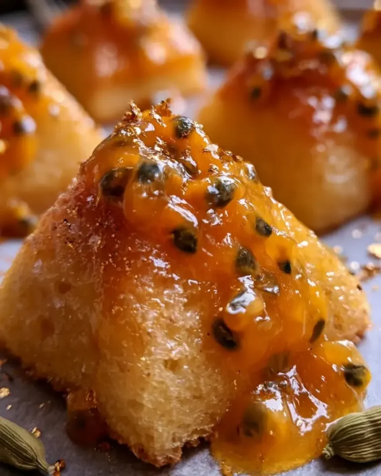 Moist Passionfruit Cardamom Cake Recipe with Golden Glaze