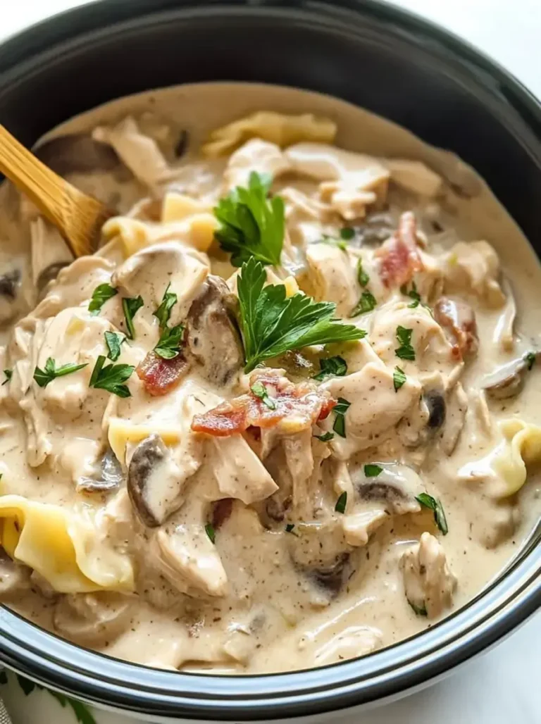 Creamy Homestyle Slow Cooker Chicken Bacon Stroganoff